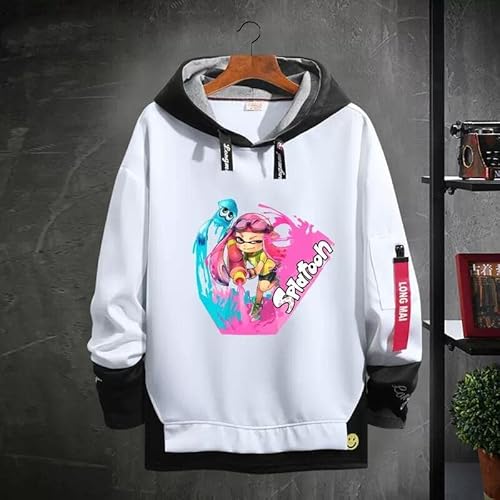 スプラトゥーン3 パーカー 長袖 フード付き メンズ/レディース 流行 防寒 保温 応援服 トレーナー スウェット 通気性 柔らかい 春秋用 男女 個性的 秋冬服 日常服 プルオーバー ファッション ゆったり 2022新モデル イベンド 誕生日 プレゼント (B,2XL)