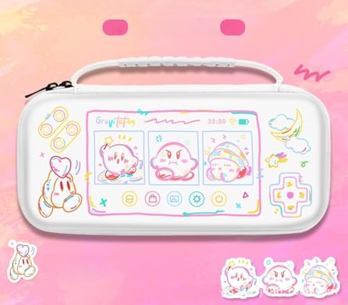 カービィ ハンドバッグ 収納ケース for Switch 2/oled ゲーム機保護カバー ドーディング収納バッグ防塵ベース 大容量 スイッチ収納バック 保護カバー 十枚収納可能 防塵防汚防水 耐衝撃 旅行用 (収納バッグ, Switch2) [並行輸入品]