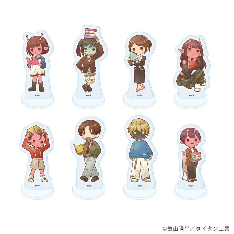 アクリルぷちスタンド「TVアニメ『銀河特急 ミルキー☆サブウェイ』」02/ブラインド(8種) 秋服読書ver.(レトロアートイラスト)