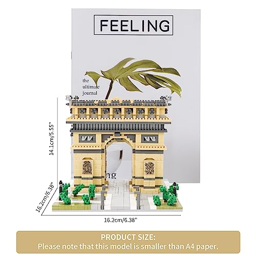 LULUFUN マイクロブロック 建物 玩具 立体パズル お城 インテリア 組み立て 暇つぶし ホビー 男性 女性 大人 贈り物 誕生日 クリスマス プレゼント 人気 (エトワール凱旋門)