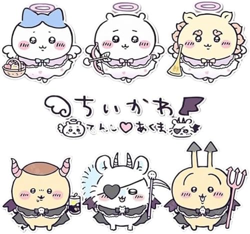 ちいかわ 車用ステッカー ハチワレ うさぎ シーサー 天使 悪魔 外装シール 防水 耐水仕様 剥がせる デカール 痛車 萌えグッズ ウォールステッカー 品質 装飾品 贈り物 (50CM,3個セット)