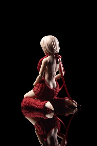 HAMRETHYPPZ 可愛いセット、男性女性の服装1/12、 カジュアルセット、 サイズ 1/12スケール スケールフに服を着せる 冬のセータースーツ、ストッキング、セクシー胸出し服、背中出しスーツ(ヘッド、素体は含まりません) (ボルドー)