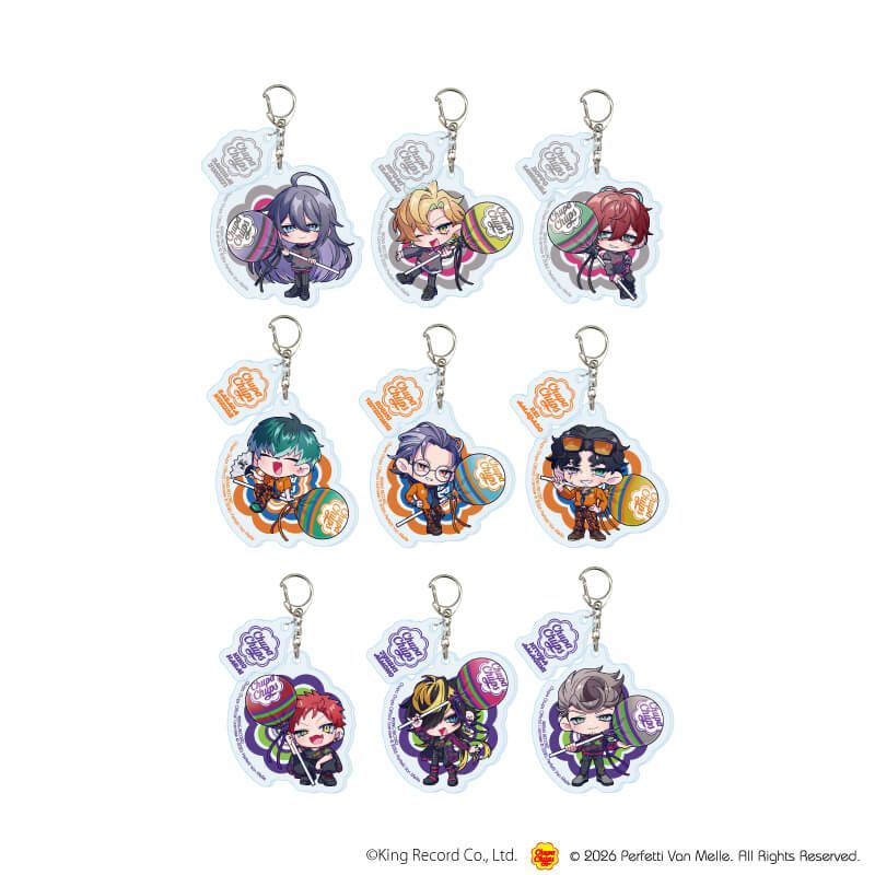 パーツ付きアクリルキーホルダー「ヒプノシスマイク-Division Rap Battle-×チュッパチャプス」02/コンプリートセット(全9種)(ミニキャライラスト)
