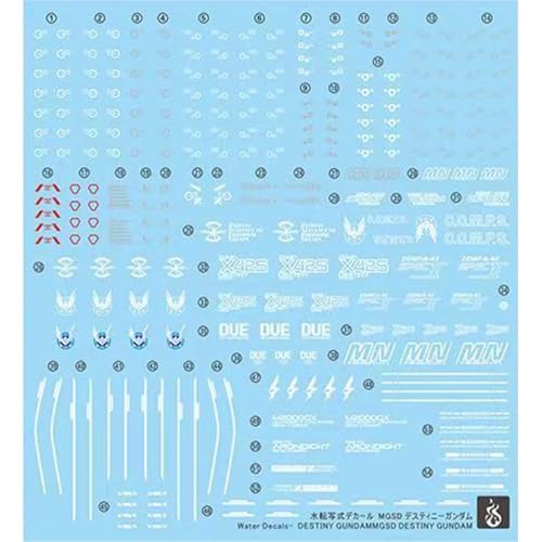 (MGSD デスティニーガンダム用) HG RG MG PG RE HiRM ロボット プラモデル用水転写式デカール [並行輸入品]