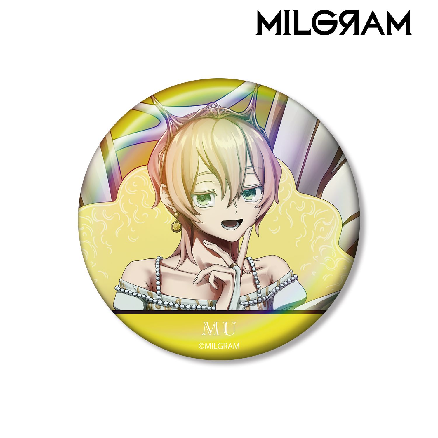 MILGRAM -ミルグラム-_描き下ろし ムウ バースデーver. 第3弾 オーロラ缶バッジ