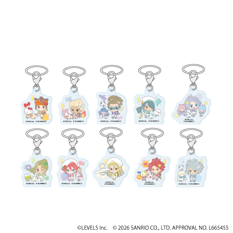イナズマイレブン×サンリオキャラクターズ_めじるしチャーム01/コンプリートセット(全10種)(コラボイラスト)【コンプリートセット/10個入り】