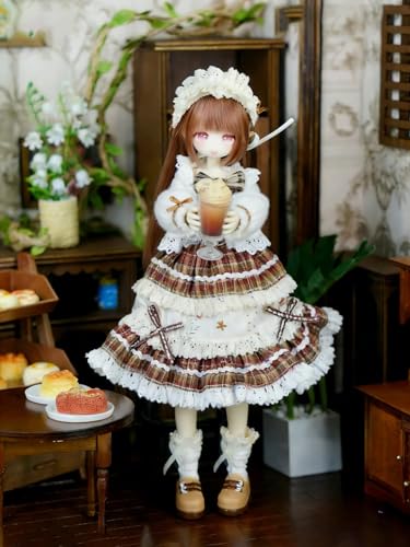 四季の喫茶物語 BJDブラインドドール シリーズ 高約19cm PVC&ABS素材 1/8 BJDスペシャルボディ 女の子のギフト 関節可動フィギュア 塗装済み プレゼントハンドモデルの装飾品(Brown)