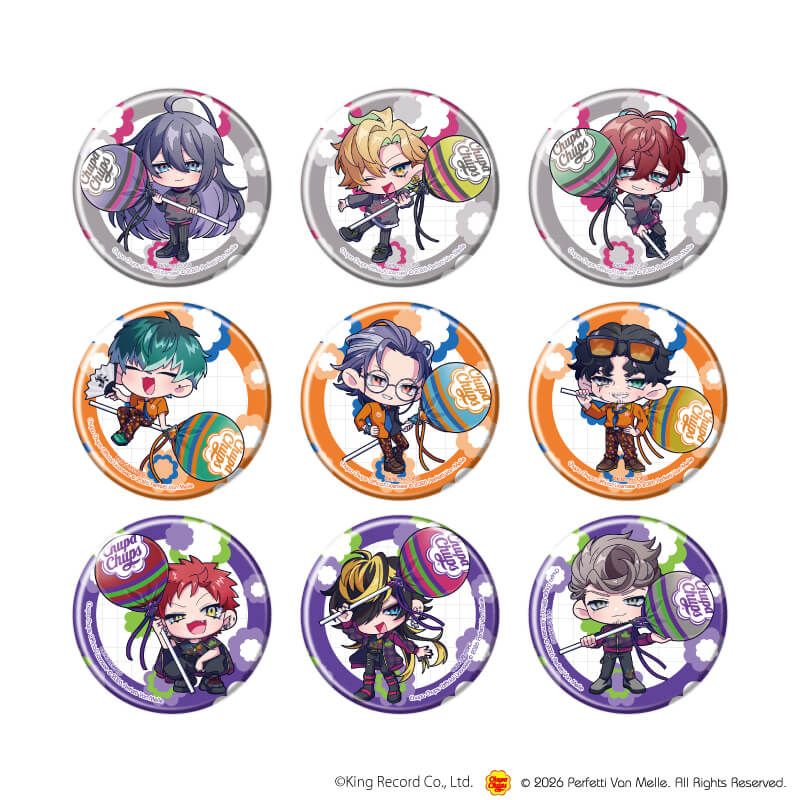 缶バッジ「ヒプノシスマイク-Division Rap Battle-×チュッパチャプス」02/コンプリートセット(全9種)(ミニキャライラスト)