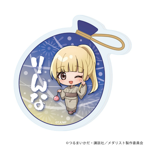 おなまえアクリルプレートバッジ「TVアニメ『メダリスト』」11/申川りんな 夏祭りver.(ミニキャライラスト)