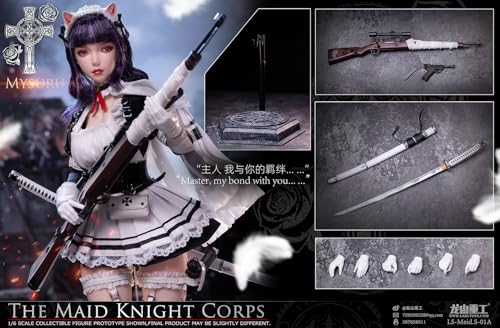 [Tbmodel] 龍山重工 1/6 フィギュア用 メイド騎士 ミス 素体 ヘッド 服セット アクセサリー ボディー アクションフィギュア LS-Meid.S-01A