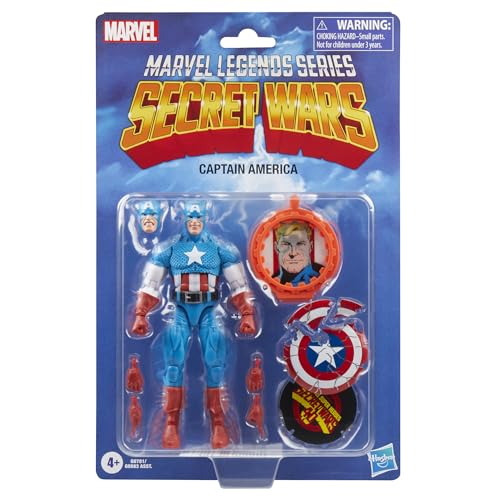 ハズブロ(HASBRO)MARVEL マーベルレジェンド・シリーズ キャプテン・アメリカ、アベンジャーズ レトロ マーベル コミックス シークレット・ウォーズ コレクタブル 6インチ アクションフィギュア シールド付属 G0781 正規品