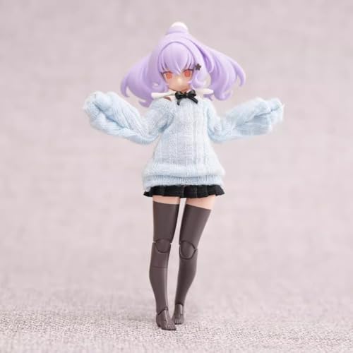 HAMRETHYPPZ 可愛いセット、男性女性の服装1/12、 カジュアルセット、 サイズ 1/12スケール スケールフに服を着せる かわいいリボンスーツ、学生服、JKスカート、ミニスカート (ヘッド、素体は含まりません) (水色)