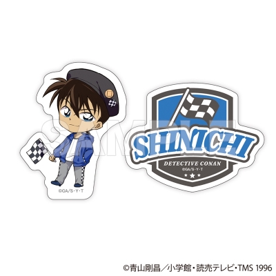 【グッズ-ステッカー】名探偵コナン ダイカットステッカー2枚セット チェッカーフラッグ② (工藤 新一)【再販】