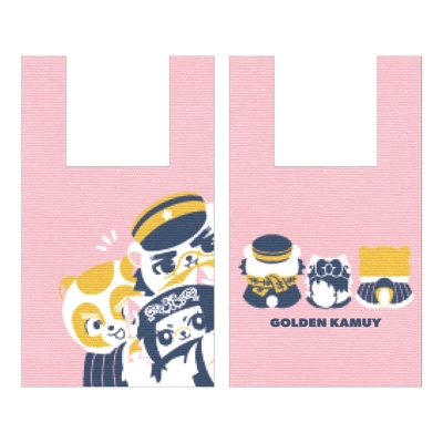 【グッズ-バッグ】ゴールデンカムイ どうぶつフォーゼ ニットバッグ 1.杉元＆アシリパ&白石【再販】