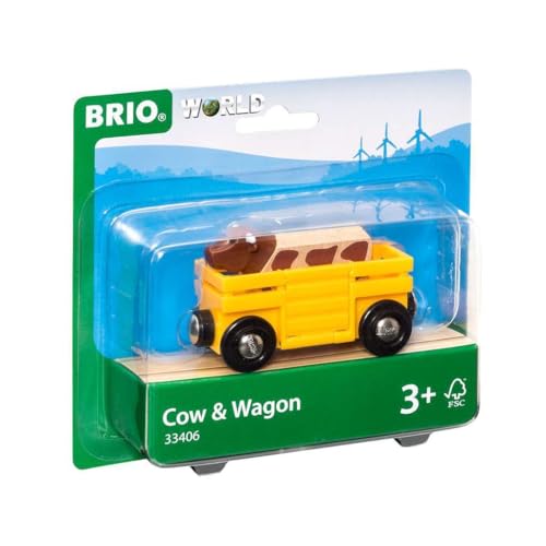 BRIO (ブリオ) 牛とワゴン 33406 対象年齢 3歳~ 【おもちゃ 玩具 木製おもちゃ 電車 機関車 車両 電動車両 プレゼント（誕生日/クリスマス）】