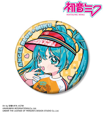 ANGEL BLUEコラボ 描き下ろし 初音ミク Art by 甘春わすれ 100mm缶バッジ ver.B
