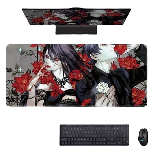 東京喰種 金木研 マウスパッド ゲーム/オフィス用マウスパッド 大型 東京喰種トーキョーグール グッズ テーブルマット キーボードマット コンピュータデスクマット パソコンマット 多用途 滑り止め プレゼント (色-7,90*40*0.3cm) [並行輸入品]