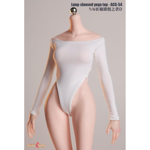 HiPlay JIAOUDOLL 1/6 長袖ヨガトップス ACG-54D ホワイト 女性 フィギュア用 服 洋服 セット