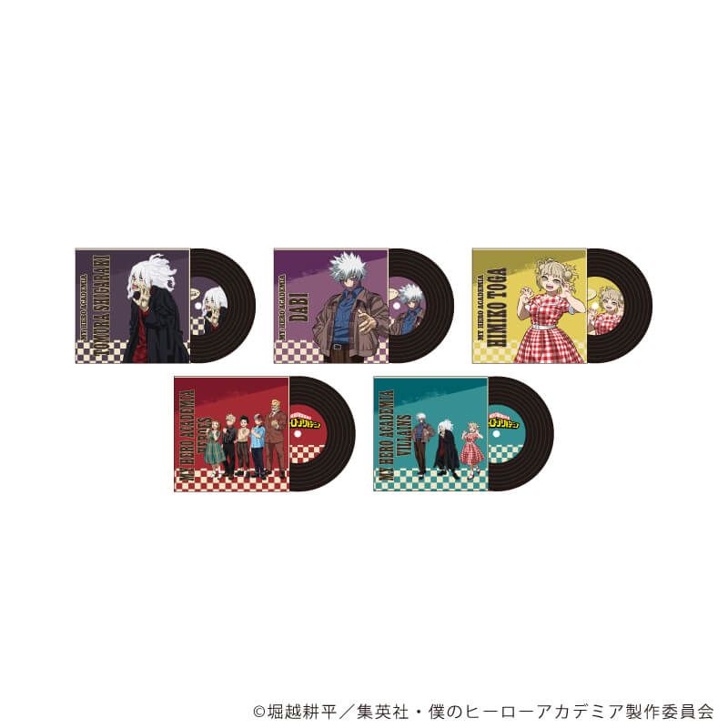 僕のヒーローアカデミア トレーディングレコード風コースター Vol.2 アメリカンレトロVer. 全5種 コンプリートセット