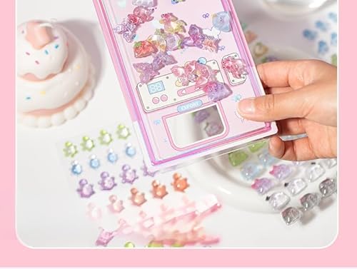 可愛い 立体 DIY用 手帳用 安全素材 すぐ使える粘着 簡単剥離 3Dかわいいレリーフ女の子手作りノートパソコン スマートフォン 水筒 ペン 装飾用として使用可能です (安全環保) (8, 可愛いペット) (夜光仕様, 6枚セット) (へんしんかめ, 1枚)