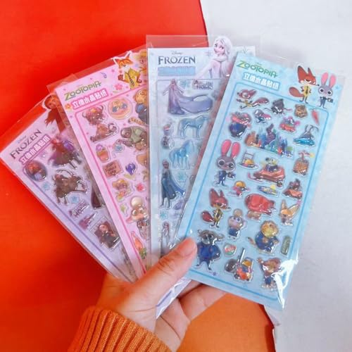 2枚セット アナと雪の女王 3D シール 立体 かわいい 子供向け デコレーションシール アナ雪 キャラクターシール携帯電話飾り用 DIY用 手帳用 貼り付け可能 手芸用品大容量 スマホケース 手帳 diy 贈り物ごほうび (SX5)