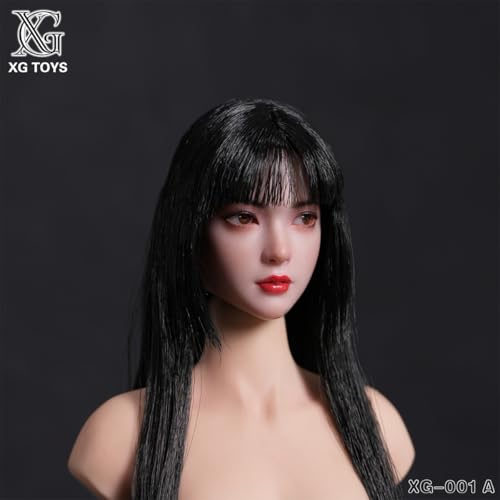 HiPlay XG Toys 1/6 アジア美女 ヘッド XG‑001A 可動眼 ドール用 頭 塗装済み