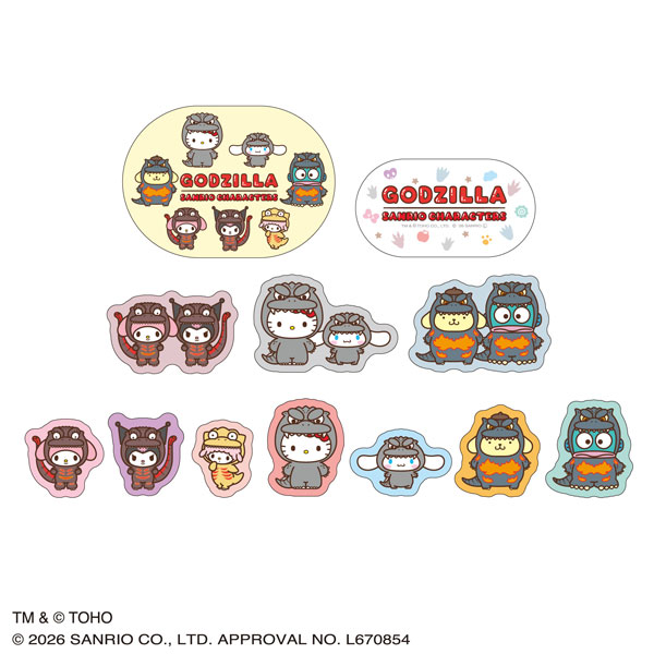 GODZILLA ・SANRIO CHARACTERS フレークシール[東宝]《発売済・在庫品》