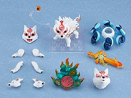 マックスファクトリー 大神 ねんどろいど 白野威 DX Ver. プラスチック製 塗装済み可動フィギュア フル可動仕様 ノンスケール 専用台座付属 全高約100mm 再販