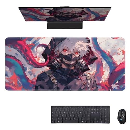 東京喰種 金木研 マウスパッド ゲーム/オフィス用マウスパッド 大型 東京喰種トーキョーグール グッズ テーブルマット キーボードマット コンピュータデスクマット パソコンマット 多用途 滑り止め プレゼント (色-10,70*30*0.3cm) [並行輸入品]
