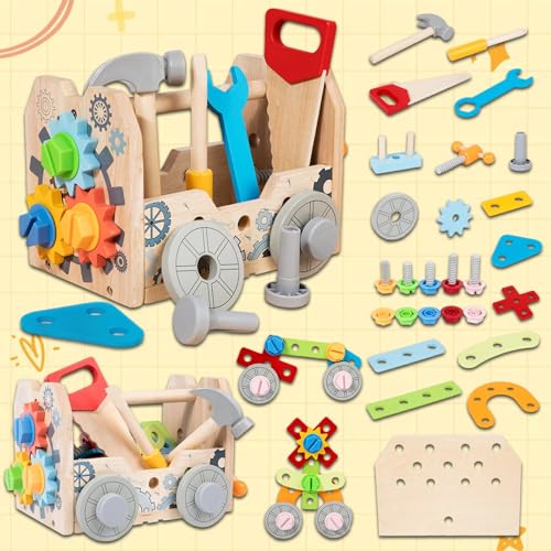 VIXA 組み立て おもちゃ 4in1 大工 おもちゃ モンテッソーリ 木製 男の子 女の子 知育玩具４５６歳 お誕生日 プレゼント ランキング 子供向け 小学生 ギフト クリスマスプレゼント