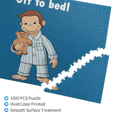 ジグソーパズル おさるのジョージ 1000ピース 子供 初心者向け クリスマス バレンタインデー 誕生日 プレゼント お祝いギフト (50x75cm)