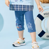 お顔刺繍6分丈レギンス