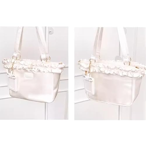 【FUYUUNEKO】カードケース付きフリル痛バッグ ふゆねこ 浮遊猫 MILK DOLLY ミルクドーリー 中国痛バ 推し活 白 ホワイト [並行輸入品]