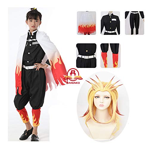 Ranako 子供用 鬼滅の刃 煉獄杏寿郎 鬼殺の剣 コスプレ衣装 cosplay プレゼント 変装 クリスマス ハロウィン 仮装 コスチューム 福袋 ギフト 子供の日