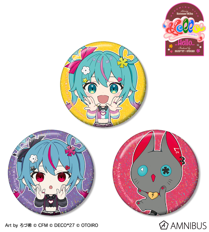 デコミク&にーにゃ Art by ろづ希 ホログラム缶バッジ3個セット