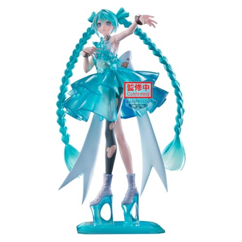 バンプレスト エメラルド ジェム 初音ミク エボルブ クリアラックス 28cm マルチカラー コレクターフィギュア アニメファンに最適 BP29326P