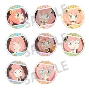 カミオジャパン SPY×FAMILY ピックキャラホロ缶バッジ アーニャ BOX商品 全8種 約H80×W70×D5mm スチール製