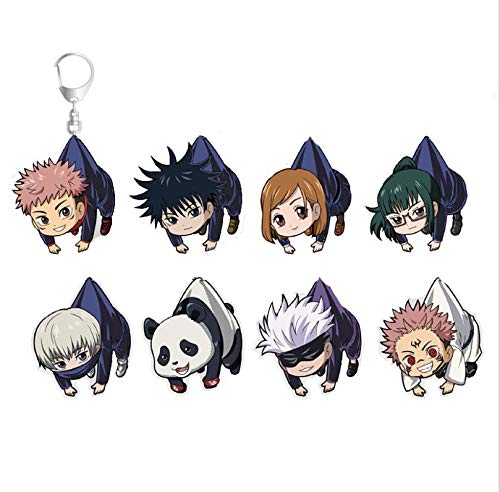 呪術廻戦 キーホルダー グッズ 虎杖 悠仁 五条悟 釘崎野薔薇 萌えグッズ カワイイ風 おしゃれ アクセサリー キーチェーン カバン 自動車 鍵 携帯 飾り (狗卷棘)