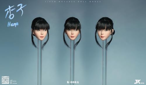 【JEEASS】JKTOYS1/6 フィギュア 女優 女性 Hana 可動目ヘッド アクセサリー 交換用 植毛タイプ ヘッド アクション アンチ K-008 (B)