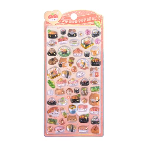 [Miflaier]3Dぷくぷくシール 立体ちいかわ 多用途DIYキット ウォーターボトル スクラップブック用 環境に優しいPVC素材 プレゼント包装可能 季節限定デザイン 日本式インテ