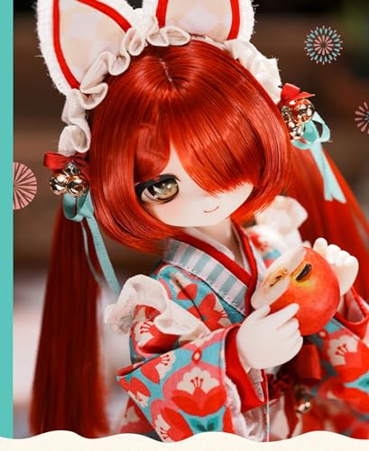 TinyFox 1/6 スケール 球体関節人形 線香花火 マンサナ 着物 BJDドール 可動 フィギュア 身長27.5CM 仮装 可愛い PVC＆ABS製 (メイク済み人形+洋服セット) [並行輸入品]