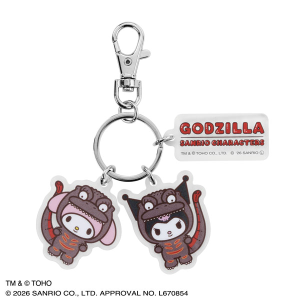 GODZILLA ・SANRIO CHARACTERS 3連アクリルキーホルダー(MM・KU)[東宝]《発売済・在庫品》