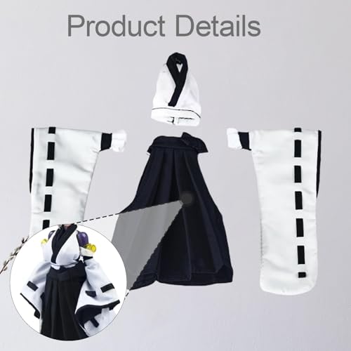 LOL-FUN 1:12スケール ミニチュア 巫女 衣装 アクセサリー コスチューム 多機能 飾り 人形 装飾 コスプレ ファッション 女人形, 黒