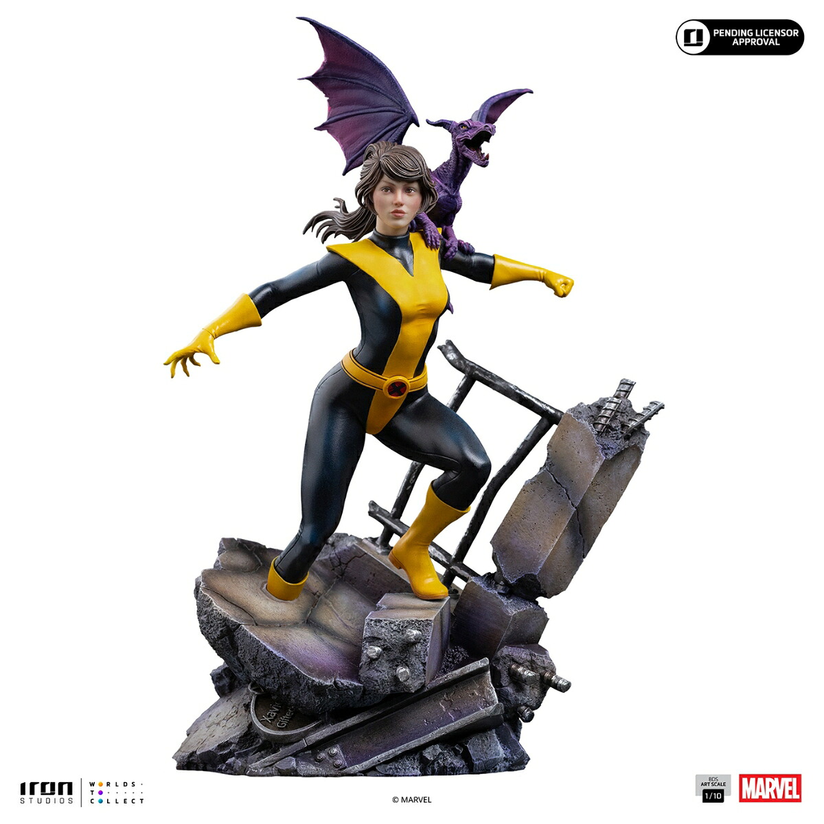『マーベル』 【アイアン・スタジオ スタチュー】 「バトルジオラマ・シリーズ」 1/10スケール キティ・プライド＆ロッキード［コミック］ (フィギュア)