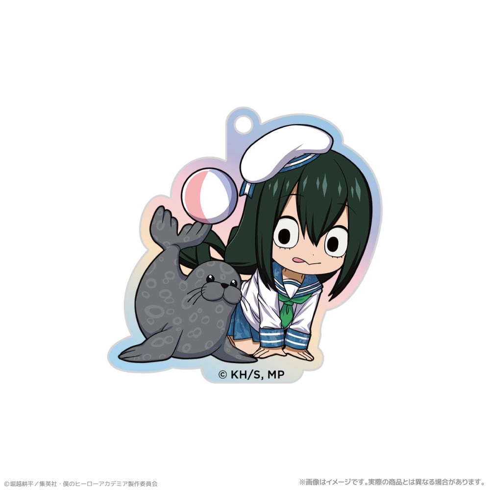 僕のヒーローアカデミア_オーロラアクリルキーホルダー_蛙吹梅雨 海の生きものたちと一緒にPLUS ULTRA