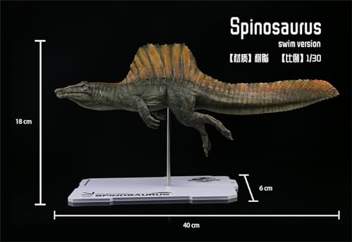 DINO DREAM 1:30スケール スピノサウルス フィギュア スイミング姿 40cm リアル 樹脂 恐竜 模型 動物おもちゃ シーン プラモデル 完成品 コレクション プレゼントインテリア 置物