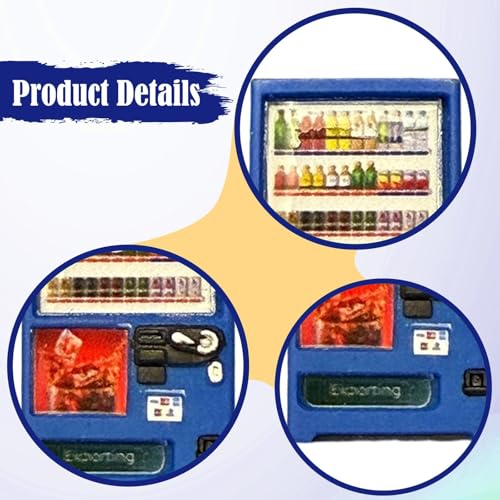 Tachiuwa ミニチュア自動販売機 1/64 自動販売機モデルアクセサリー ジオラマアクセサリー シミュレーション飲料機 樹脂製 リアルなディテール デスクに最適, Blue