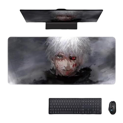 東京喰種 金木研 マウスパッド ゲーム/オフィス用マウスパッド 大型 東京喰種トーキョーグール グッズ テーブルマット キーボードマット コンピュータデスクマット パソコンマット 多用途 滑り止め プレゼント (色-1,90*40*0.3cm) [並行輸入品]