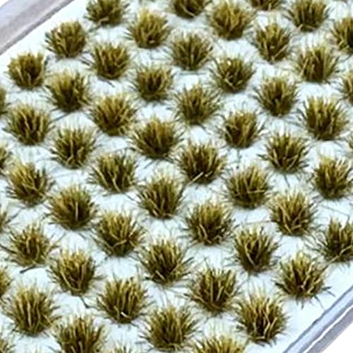 Wmqbjta 104個入り ミニチュア草モデル 精巧なデザイン 草タフト配置 花植生グループ 軽量素材 耐久性 微細装飾 ジオラマ制作 建物模型 鉄道風景に適用, 黄緑