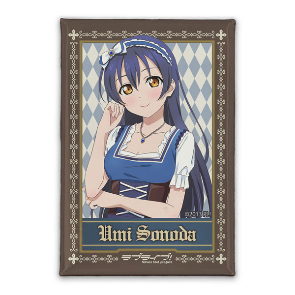 ラブライブ! 描き下ろし 園田海未 スクエア缶バッジ ディアンドルVer.
